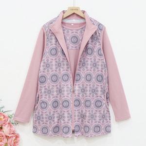 [그랜스타일] 할머니옷선물 봄 레스조끼 세트 긴팔티 핑크 어르신옷 70대80대90대 생신 엄마옷 요양원