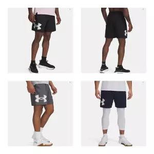 [언더아머](대전신세계)1390046 블랙 그레이 네이비 3컬러 남성 UA Tech 우븐 그래픽 쇼츠 반바지 헬...