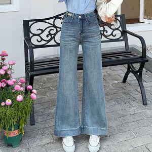 스타일아유 여성 봄 신상 하이웨스트 9부 스트레이트핏 데님 팬츠 와이드 청바지 DN0780