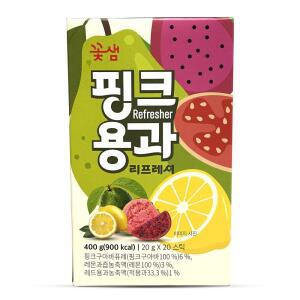 꽃샘 핑크 용과 레몬 구아바 리프레셔 에이드 주스 20T 스틱