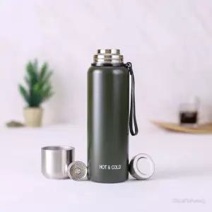 듀얼 보온병 다크그린 1L 피크닉 아웃도어 다용도 등산
