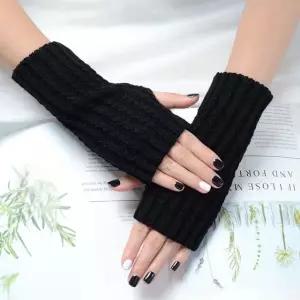 폴런 손목토시 니트 겨울 로프 따뜻한 핸드워머 블랙 (WFHJJVF)