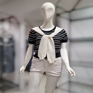 [SI] SI펀칭 스트라이프 끈 포인트 니트SKUCG09760