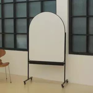 아치형 이동식 양면자석화이트보드 900x1200mm 블랙색상