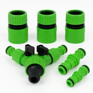 다용도 원터치 물분배 호스커넥터 17mm 정원물호수연결부품 세차호스연결커넥터