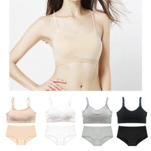 주니어 스트링 노와이어 끈브라탑 팬티세트 2P