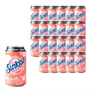 [광동] 썬키스트 제로 복숭아레몬 소다 355ml X 24입