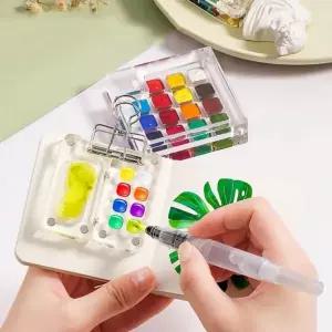 미니 휴대용 팔레트 수채화 스케치 케이스 15색 세트 물감 보조용품 유화 1969509 J