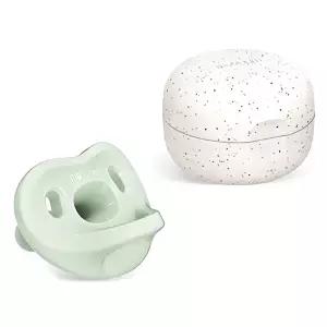 모윰 올 실리콘 마카롱 쪽쪽이 노리개젖꼭지 + 전용 케이스 - 3단계 x 세이지 x 1세트