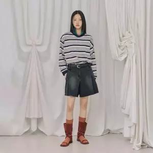 [롯데백화점]랩 워싱 주름 턱 데님쇼츠 AR3DP863