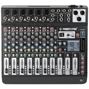 프로페셔널 8채널 오디오 믹서, 유연한 AUX, BUS, SUB 라우팅이 가능한 페닉스 프로 DJ 사운드 믹서 보드, 16 DSP, BT 스트리밍 및 USB-B PC 녹음, 무대용 믹싱 콘솔, 홈 스튜디오(PTL-800)