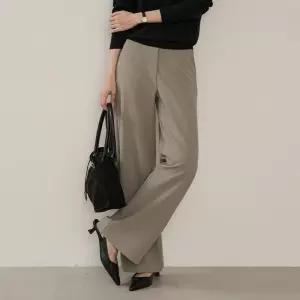 [제작] [40사이즈까지] 슬랙스핏 사방스판 링클프리 밴딩 와이드 팬츠 83640 빅사이즈 여성의류