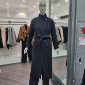 [시슬리]버디 숄카라 벨티드 롱 코트 (SACT38461 블랙,그레이)