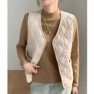 양모패딩조끼 패딩베스트 경량조끼 겨울 누빔 양모안감 브이넥 이너 보온 방한