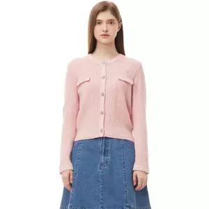 꽈배기 배색 니트 가디건 PP4KG002