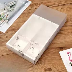 화과자 포장 용기 100개 2구 4구 6구 8구 답례품 떡 양갱 케이크 케이스 고급 대리석 패턴 선물 상자