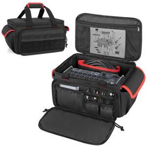 베링거 X-AIR 시리즈 믹서 XR18/ XR16/ XR12, 디지털 오디오 보관 케이스, 액세서리 및 케이블을 위한 여러 포켓이 있는 사운드 백, 블랙과 호환되는 렉시카 휴대용 가방