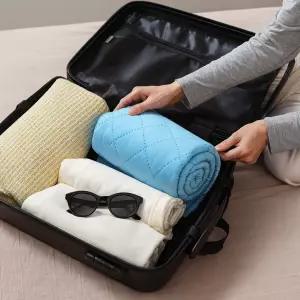 프렌체투어 전기요 전기매트 휴대용 해외겸용 프리볼트 미디엄,블루