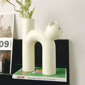 캣 아트 도자기 꽃병 인테리어 오브제 세라믹 화병