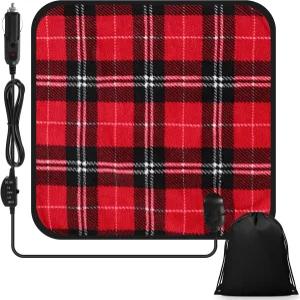 Tuanse 16 x 인치 자동차 전기 담요 12 볼트 가열 온도 조절기 및 검은색 보관 가방 추운 날씨 조절 비상