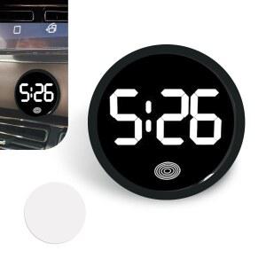 조스그로우 자동차 시계, 미니 디지털 대시보드 LED 고화질 밝기 디스플레이 디지털, 시계 액세서리의 터치 활성화 스틱, 대부분의 흰색