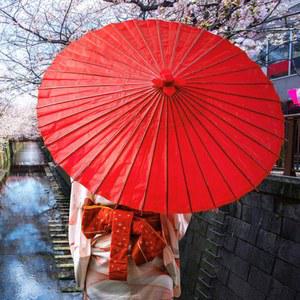 호환 20/30/40CM 다채로운 종이 우산 DIY 공예 오일 종이 그림 우산 대나무 손잡이 파티를위한 동양 파라솔