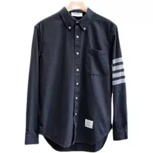 용 셔츠 청색 남방 반소매 클래식핏 긴팔 린넨