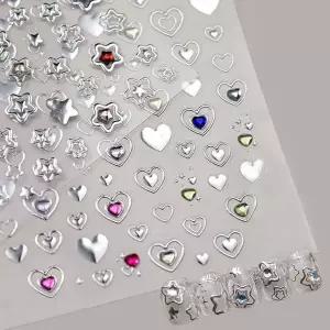 실버네일스티커 메탈 별빛네일 메탈스타스티커 리 (WFKANJW)