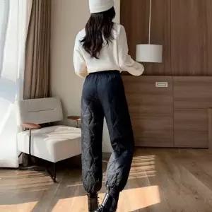 겨울 누빔 데일리바지 절개 허리밴딩바지 패딩 따뜻한바지 패딩바지