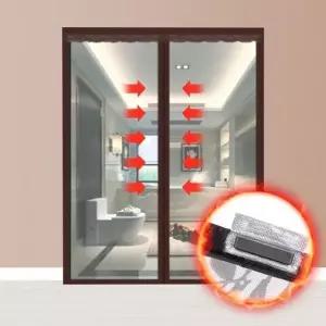 (옵션 레드브라운 소)자석 방풍 커튼 외풍 차단 방한 온열 비닐 바람막이