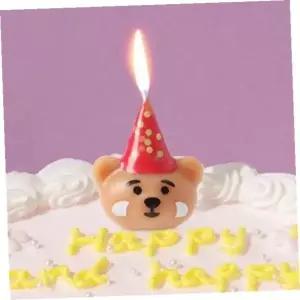 [하프클럽/]케이크초 해피니스고깔곰생일초4개입기념일케이크장식초