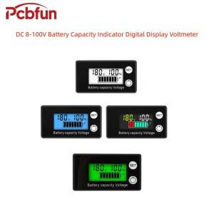 DC 8-100V 배터리 용량 표시기 디지털 디스플레이 전압계 12V 36V 48V 84V 자동차 및 바이크 오토바이