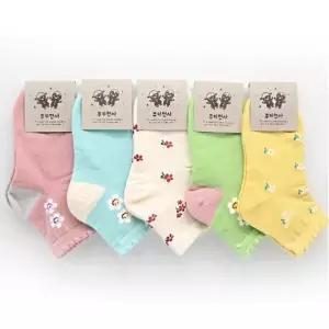 여아 알록달록 꽃무늬 꽃 캐주얼 예쁜 양말 5켤레
