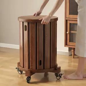 스툴의자 원목 합체 분리 이동식 원형 캐스터 간이 공간활용 낮은