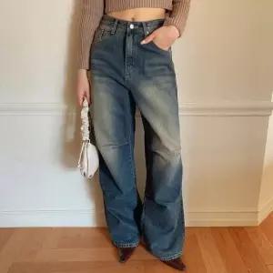 조거팬츠 와이드팬츠 데님팬츠 여자슬랙스 빈티지 (WFKC1UU)