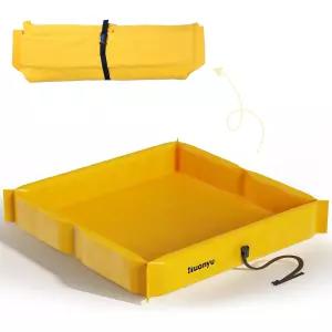환유 접이식 오리 연못 3 ×3 ×6 휴대용 유출 방지 버름 플랫폼 트레이 PVC 미니 헤비 듀티 주황색3
