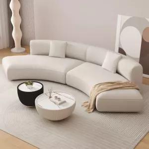 곡선 쇼파 라운드 고급 유럽풍 휴게실 200cm더블 아크 캐시미어 심플한 거실