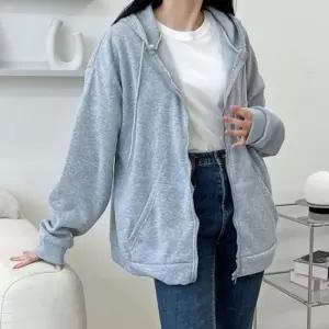 (색상 그레이)무지 여성 후드집업 자켓 오버핏 여자 기모 후드 점퍼