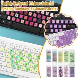 노트북 영어 키보드 스티커 마카롱 컬러 키 스티커 데스크탑 컴퓨터 서리로 덥은 수리 필름