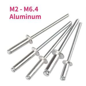 M2 - M6.4 알루미늄 둥근 머리 리벳 팝 돔 헤드 블라인드 스틸 생크 맨드릴 배기 풀 네일