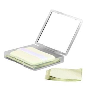 OSOLADY 1세트 지성 피부 블롯팅 페이퍼 미러 얼굴 세정 티 오일 흡수 시트 남녀 제어를 위한 광채 및 모공 축소 휴대용 메이크업 필수품