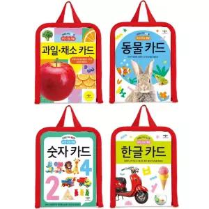 브레인 카드 48장 유아 지능 개발 한글 동물 과일채소 숫자 카드