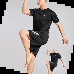 헬스의류패션 여름 조깅 러닝복 남성 트레이닝 반팔 반바지 세트