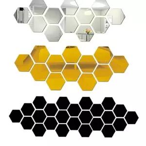 육각 벽 거울 인테리어 디자인 붙이는 육각 거울 스티커 욕실
