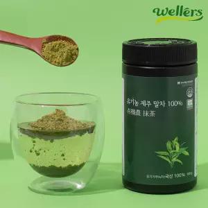웰러스 유기농 제주말차 100g 1통 / 녹차 분말 가루 그린티
