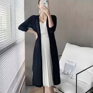 30대캐주얼룩 여자 간절기 데일리 시스루 루즈핏 로브 롱가디건