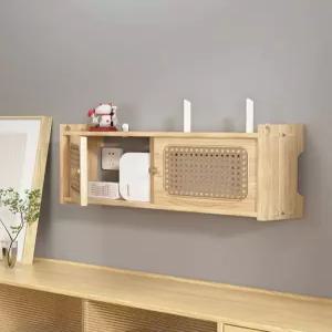 라탄 가리개 셋톱박스 숨기기 정리 오크 실목 캐비닛 정리함 셋탑박스