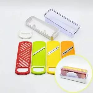 4종 KBD052P5 강판 채칼 칼라 야채 만능채칼 채썰기 당근 세트