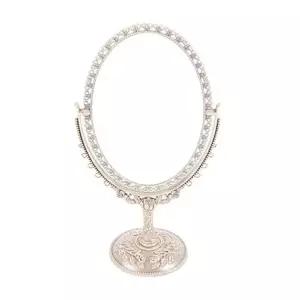 스탠드 탁상 거울 메이크업 화장 엔틱 거울 실버 중 (KYR-WD53C89)