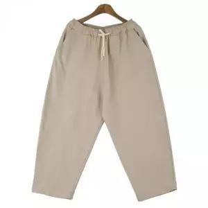 린넨 남성 배기핏 밴딩 바지 데일리 캐주얼 팬츠